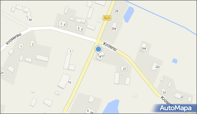 Krosno, Krosno, 8B, mapa Krosna