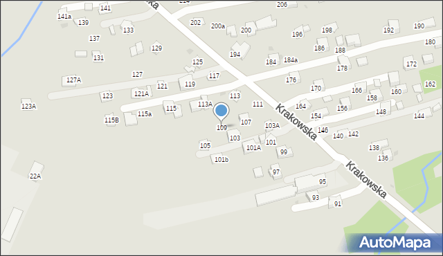 Krosno, Krakowska, 109, mapa Krosna