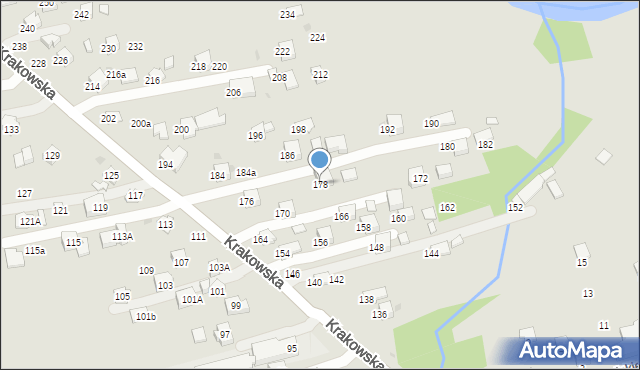 Krosno, Krakowska, 178, mapa Krosna