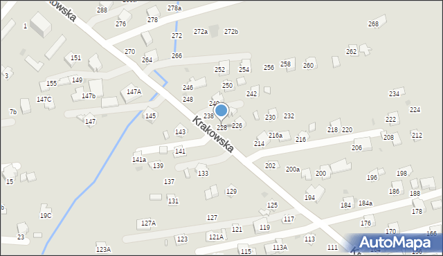 Krosno, Krakowska, 228, mapa Krosna