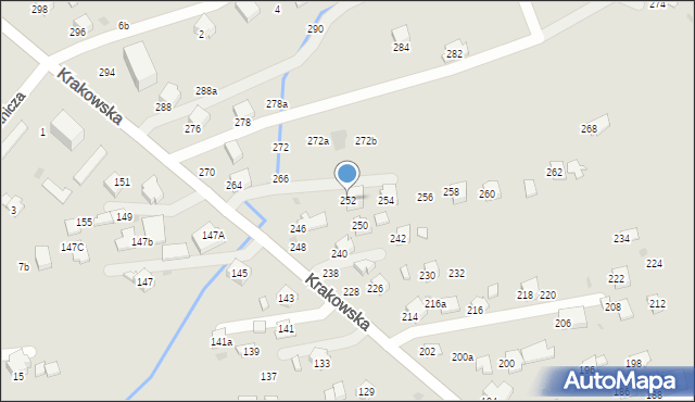Krosno, Krakowska, 252, mapa Krosna