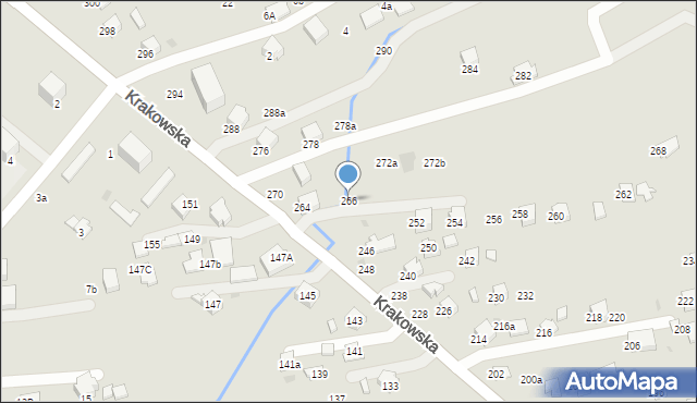 Krosno, Krakowska, 266, mapa Krosna