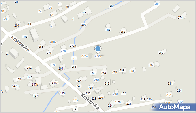 Krosno, Krakowska, 272b, mapa Krosna