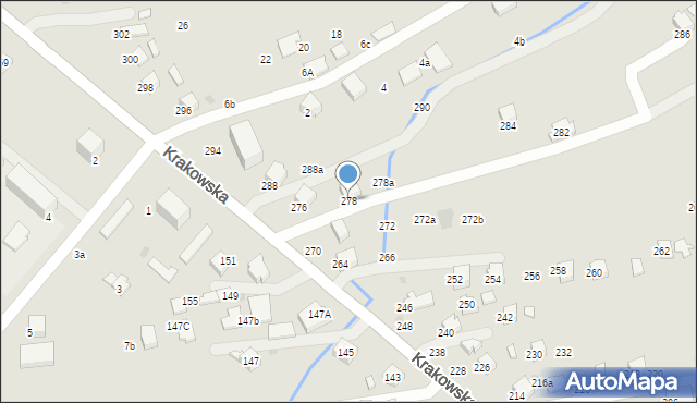 Krosno, Krakowska, 278, mapa Krosna