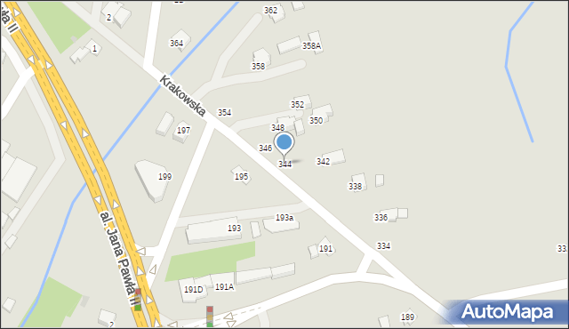 Krosno, Krakowska, 344, mapa Krosna