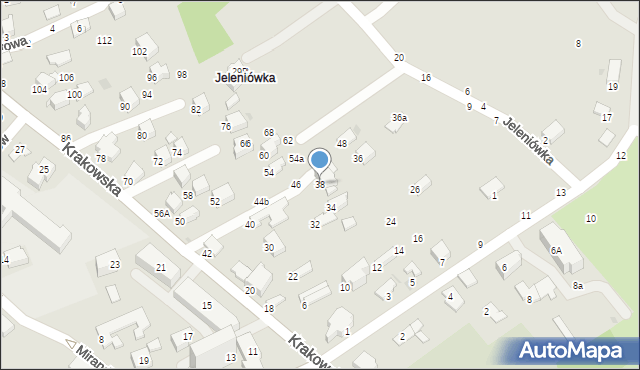 Krosno, Krakowska, 38, mapa Krosna