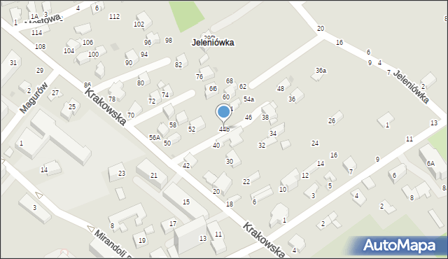 Krosno, Krakowska, 44b, mapa Krosna
