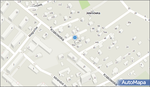 Krosno, Krakowska, 56, mapa Krosna