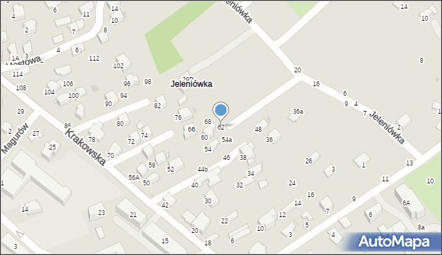 Krosno, Krakowska, 62, mapa Krosna