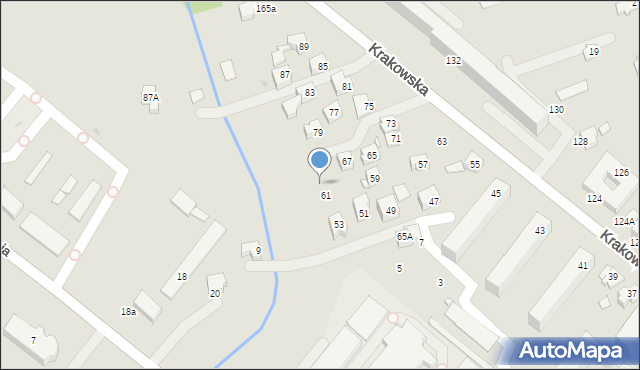 Krosno, Krakowska, 69, mapa Krosna