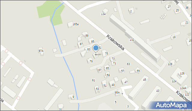 Krosno, Krakowska, 77, mapa Krosna