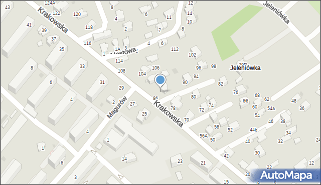 Krosno, Krakowska, 88, mapa Krosna