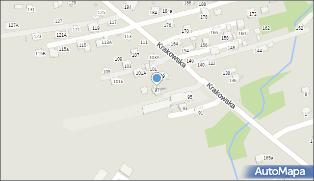 Krosno, Krakowska, 97, mapa Krosna