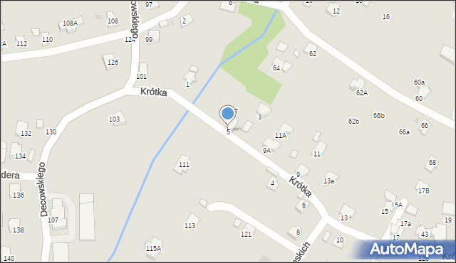 Krosno, Krótka, 5, mapa Krosna