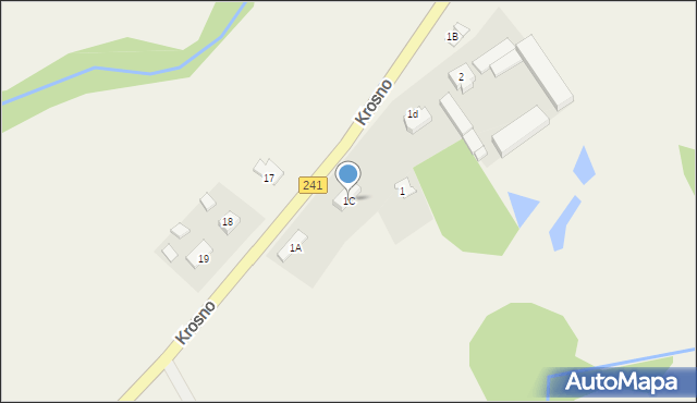 Krosno, Krosno, 1C, mapa Krosna