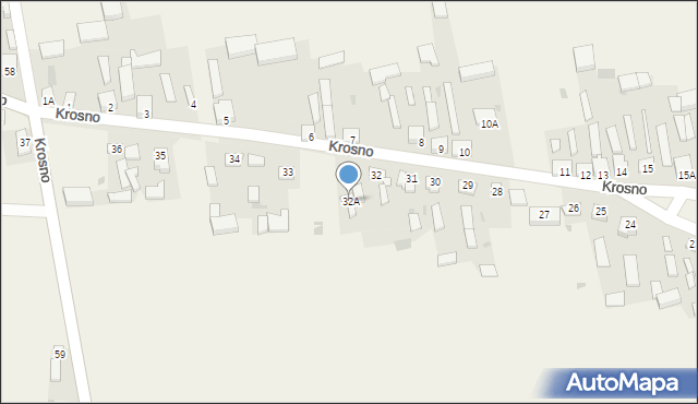 Krosno, Krosno, 32A, mapa Krosna