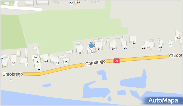 Krosno Odrzańskie, Króla Bolesława Chrobrego, 17, mapa Krosno Odrzańskie