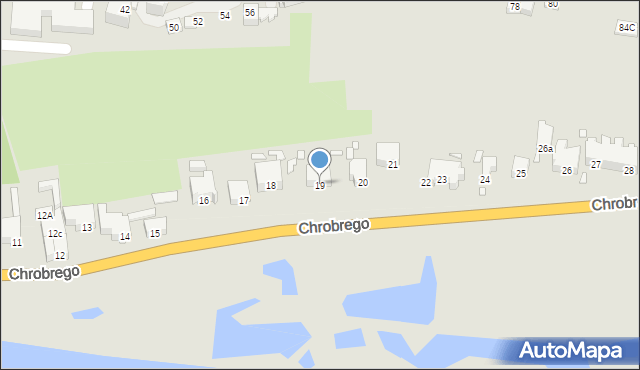 Krosno Odrzańskie, Króla Bolesława Chrobrego, 19, mapa Krosno Odrzańskie