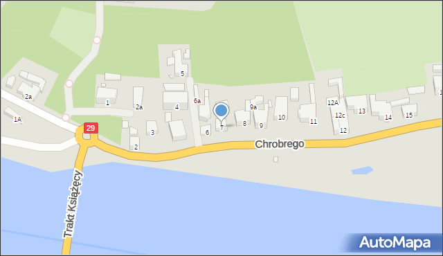 Krosno Odrzańskie, Króla Bolesława Chrobrego, 7, mapa Krosno Odrzańskie