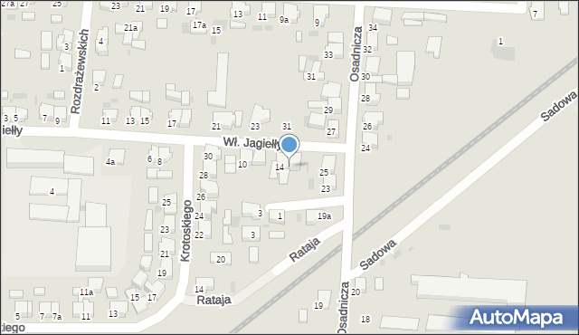 Krotoszyn, Króla Władysława Jagiełły, 16, mapa Krotoszyna