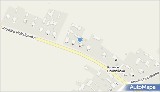 Krowica Hołodowska, Krowica Hołodowska, 13, mapa Krowica Hołodowska