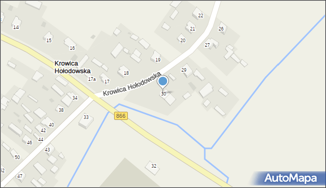 Krowica Hołodowska, Krowica Hołodowska, 30, mapa Krowica Hołodowska