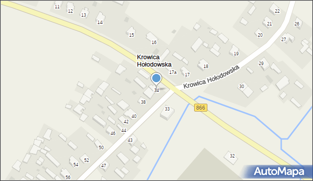 Krowica Hołodowska, Krowica Hołodowska, 34, mapa Krowica Hołodowska