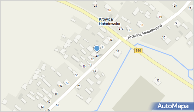 Krowica Hołodowska, Krowica Hołodowska, 40, mapa Krowica Hołodowska