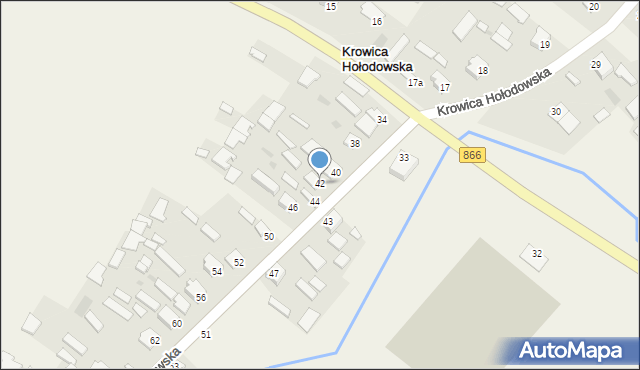 Krowica Hołodowska, Krowica Hołodowska, 42, mapa Krowica Hołodowska
