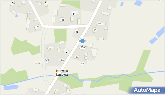 Krowica Lasowa, Krowica Lasowa, 20A, mapa Krowica Lasowa