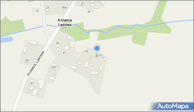 Krowica Lasowa, Krowica Lasowa, 61, mapa Krowica Lasowa