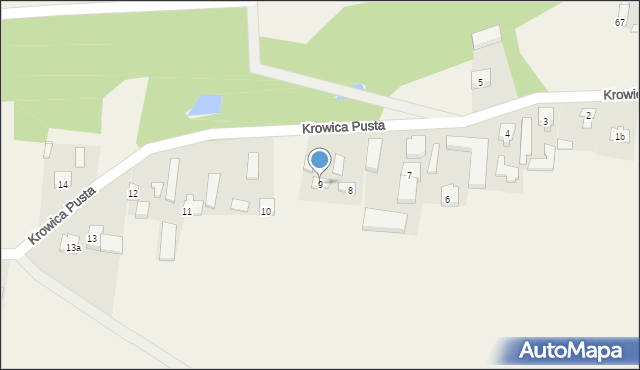 Krowica Pusta, Krowica Pusta, 9, mapa Krowica Pusta