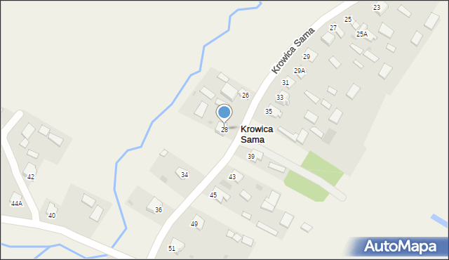 Krowica Sama, Krowica Sama, 28, mapa Krowica Sama