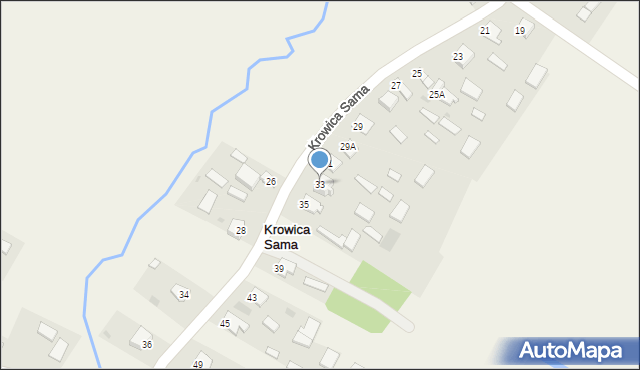 Krowica Sama, Krowica Sama, 33, mapa Krowica Sama