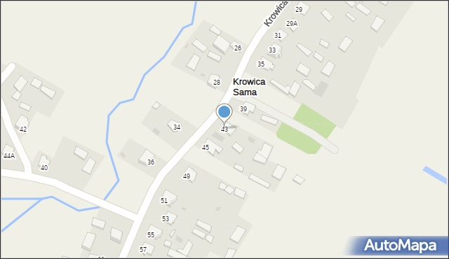 Krowica Sama, Krowica Sama, 43, mapa Krowica Sama