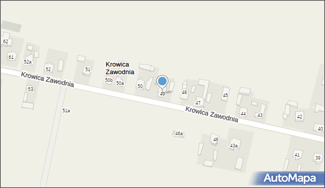 Krowica Zawodnia, Krowica Zawodnia, 49, mapa Krowica Zawodnia