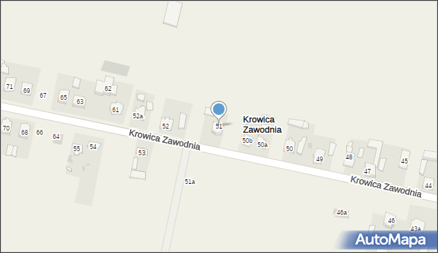 Krowica Zawodnia, Krowica Zawodnia, 51, mapa Krowica Zawodnia