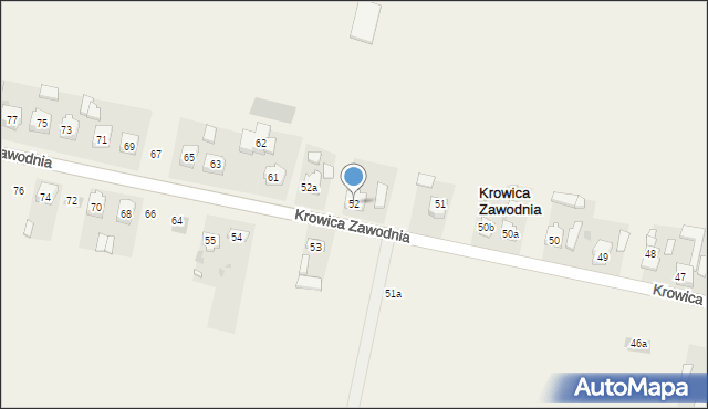 Krowica Zawodnia, Krowica Zawodnia, 52, mapa Krowica Zawodnia