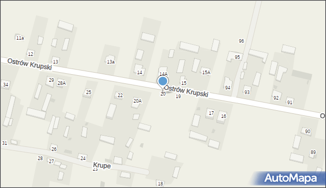 Krupe, Krupe, 20, mapa Krupe
