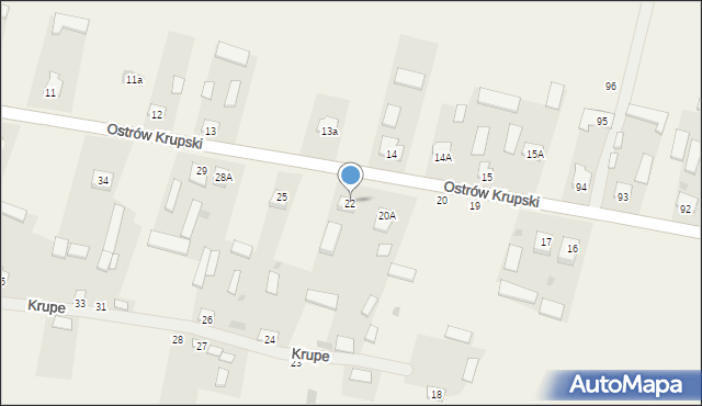 Krupe, Krupe, 22, mapa Krupe