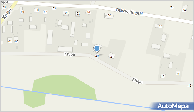 Krupe, Krupe, 49, mapa Krupe