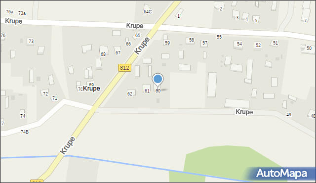 Krupe, Krupe, 60, mapa Krupe