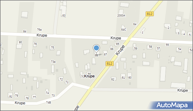 Krupe, Krupe, 68, mapa Krupe