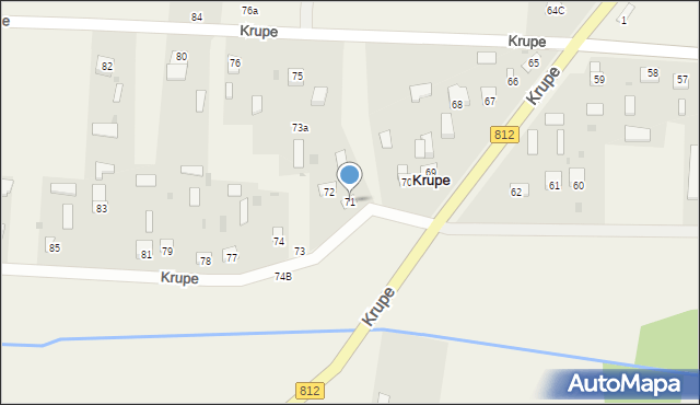Krupe, Krupe, 71, mapa Krupe