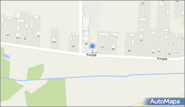 Krupe, Krupe, 88, mapa Krupe