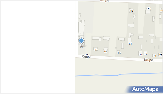 Krupe, Krupe, 89, mapa Krupe