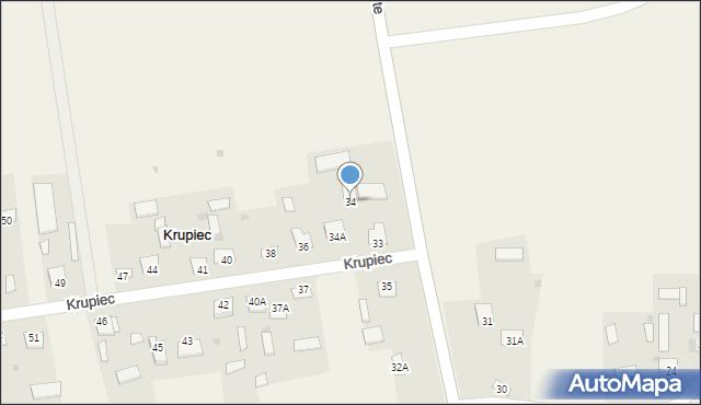 Krupiec, Krupiec, 34, mapa Krupiec