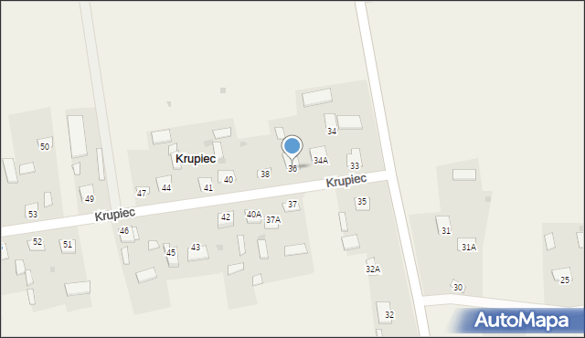 Krupiec, Krupiec, 36, mapa Krupiec