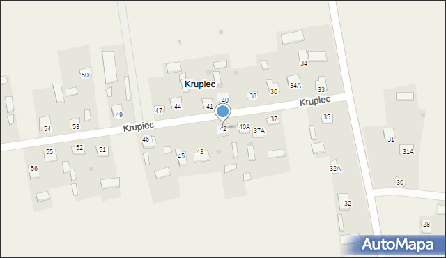 Krupiec, Krupiec, 42, mapa Krupiec