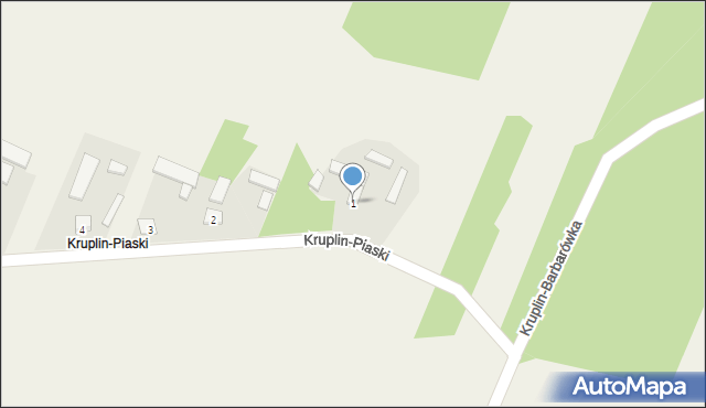 Kruplin Radomszczański, Kruplin-Piaski, 1, mapa Kruplin Radomszczański